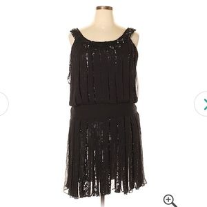 BNWT Pisarro Nights Size 12 Black Sequin Cocktail Dress